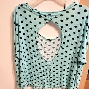 Women's Charlotte Russe 3/4 sleeve length Polka Dot Shirt